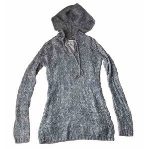 Motherhood Maternity Knit Hoodie Sweater With Built In Tank Top Size Small Blue